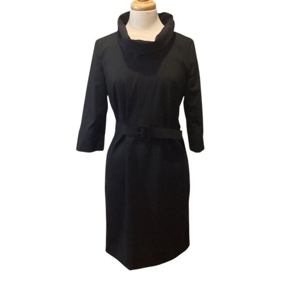 NWT Banana Republic Wool Blend Cowl Neck Black Career Dress Size 6 - Picture 6 of 11
